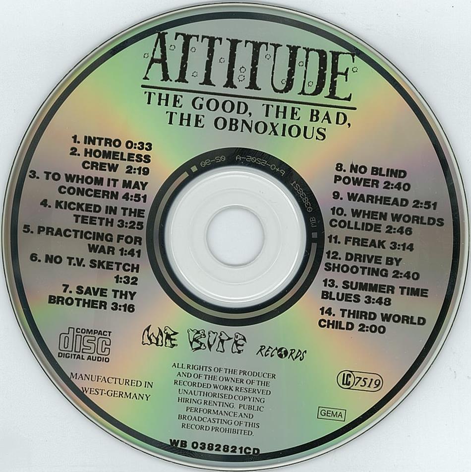 ATTITUDE/The Good,The Bad,The Obnoxious : HR/HM 輸入オリジナル