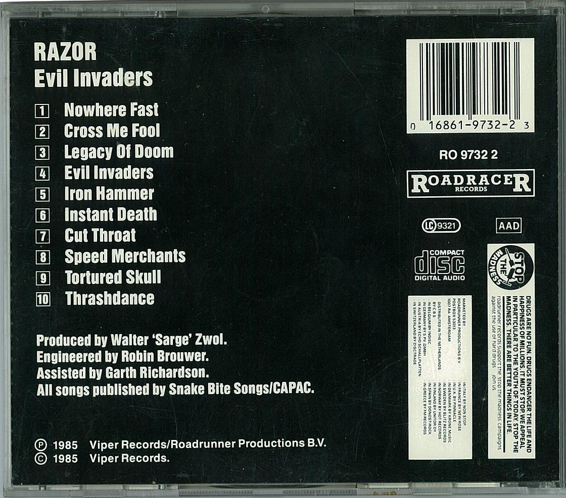 RAZOR/Evil Invaders : HR/HM 輸入オリジナル盤・廃盤