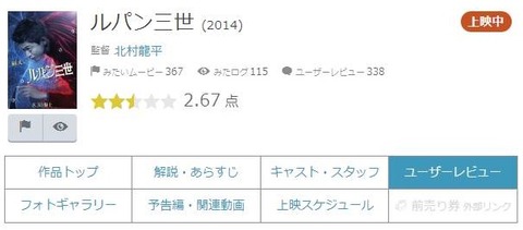 ルパン三世 実写版映画が低評価 超映画批評 Yahoo 2chでの感想 評判が酷いwww キャスト一覧画像 予告動画 ネタバレあり Newsまとめもりー 2chまとめブログ ルパン三世 実写版映画が低評価 超映画批評 Yahoo 2chでの感想 評判が酷いwww キャスト一覧画像 予告動画 ネタバレあり Newsまとめもりー 2chまとめブログ