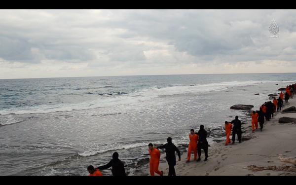 イスラム国がエジプト人21人斬首殺害映像公開 動画 画像あり 閲覧注意 Isil Isis 過激派組織is リビアで人質にしていたキリスト教の一派コプト教徒の首を切断 まとめの曲がり角