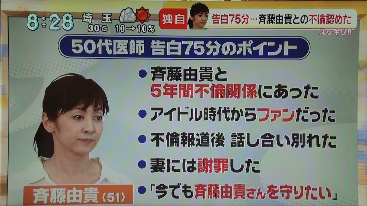 斉藤由貴とのキス写真流出した医師が衝撃発言ｗｗｗｗｗ 画像あり Newsまとめもりー 2chまとめブログ