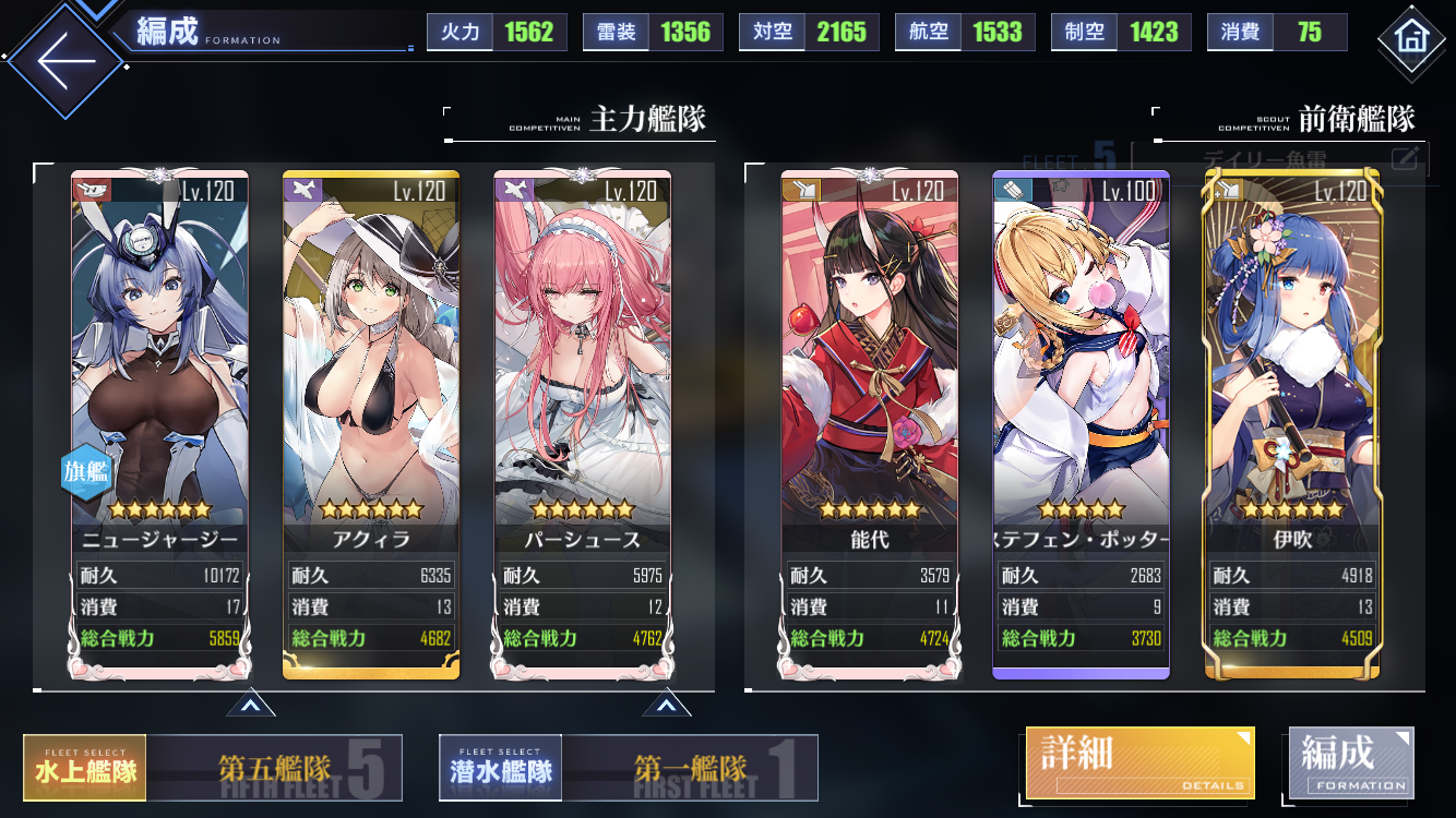 アズレン 演習でこういうメンツに挑んでたんだけどさ 色々試したけどギリギリ勝てない アズールレーン速報 アズレンまとめ