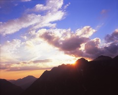 穂高夕陽