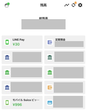 家計簿アプリ「Zaim」と電子マネーを連携させた画面