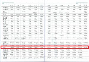 家計簿の貯金額１