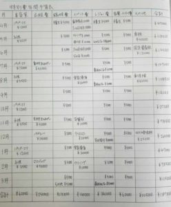 特別費年間予算表