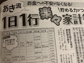 週刊女性に秋野ズボラ家計簿が掲載