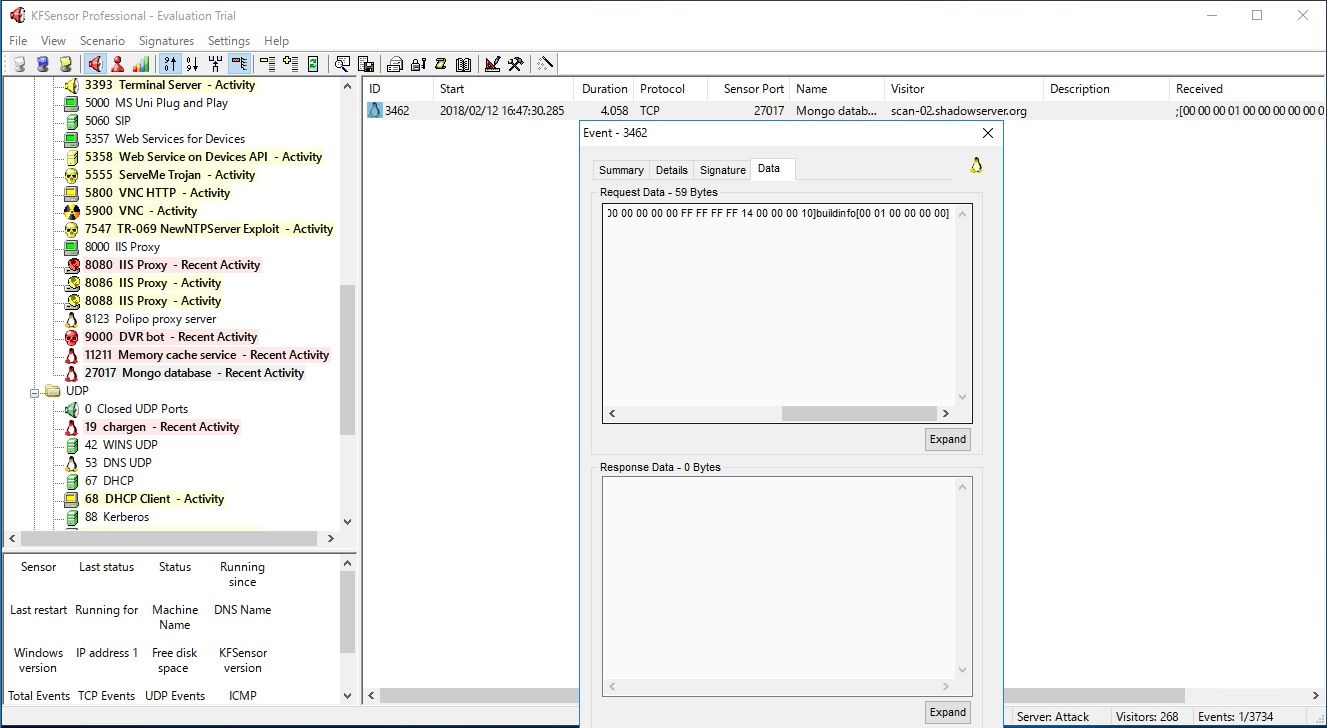 ハニーポット(KFSensor)をインタネットに半日ほど晒した結果 : pubinf