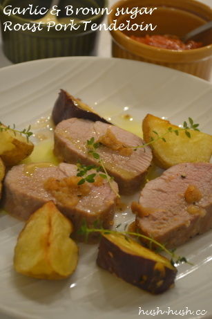 オーブンまかせの休日料理 豚ヒレ肉のガーリックロースト Hush Hushのおいしいレシピブック