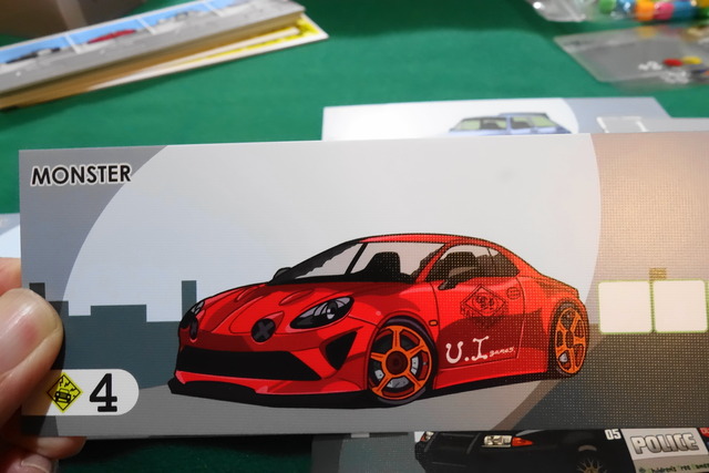 赤いスポーツカーのイラストカード
