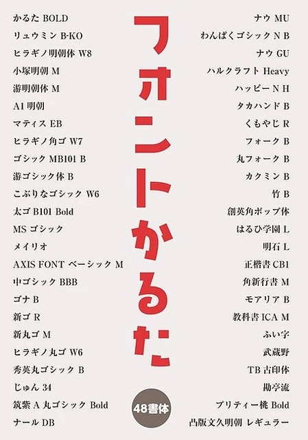 フォントカルタのフォント一覧
