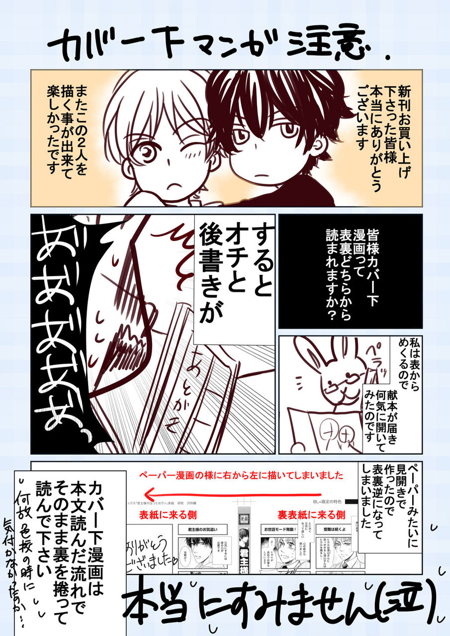 カバー下漫画を読む際の注意点 秋山花緒らくがき帳