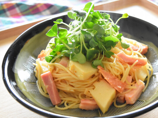 柚子胡椒風味 たけのことベーコンの和風ペペロンチーノ 旬のたけのこを使って簡単パスタ Super Slow Iegohan 毎日呑んでもダイエット ボディメイクおつまみ