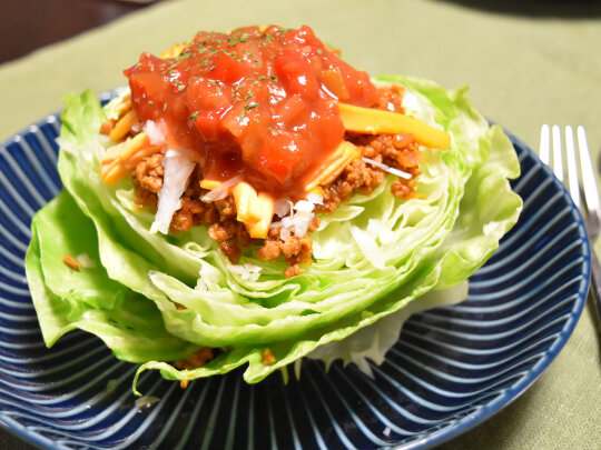 タコライスならぬタコレタス ぐんまクッキングアンバサダー ライスの代わりにレタス１ ２個 たっぷりレタスでヘルシーおつまみ Super Slow Iegohan 毎日呑んでもダイエット ボディメイクおつまみ