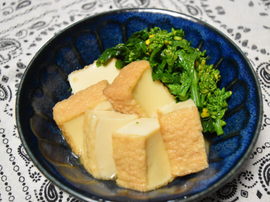 厚揚げと菜の花の煮びたし 春を味わうシンプルおつまみ Super Slow Iegohan 毎日呑んでもダイエット ボディメイクおつまみ