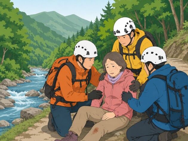 今月9日 沢に流された女性を1週間以上経過の本日17日救助 生存