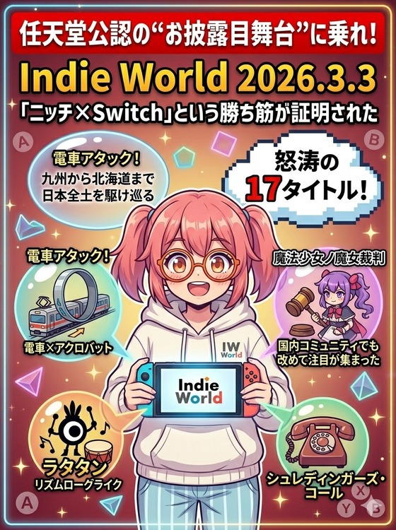 【Indie World】電車アタックから魔女裁判まで！「尖ったコンセプト」が任天堂の公式ステージを席巻した夜