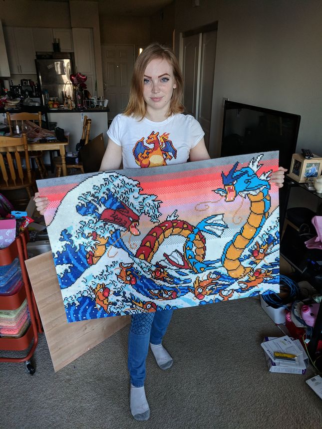 B 外国人 アイロンビーズでギャラドスの浮世絵風アートを作ってみた 海外の万国反応記 海外の反応 B 外国人 アイロンビーズでギャラドスの浮世絵風アートを作ってみた 海外の万国反応記 海外の反応