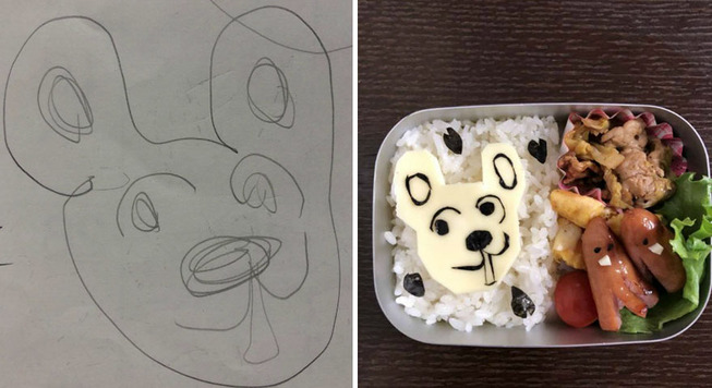 Father-turns-his-daughters-drawings-into-food-for-her