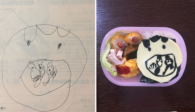 Father-turns-his-daughters-drawings-into-food-for-her