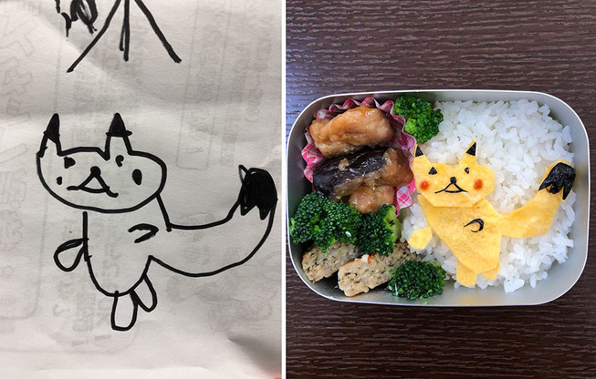 Father-turns-his-daughters-drawings-into-food-for-her