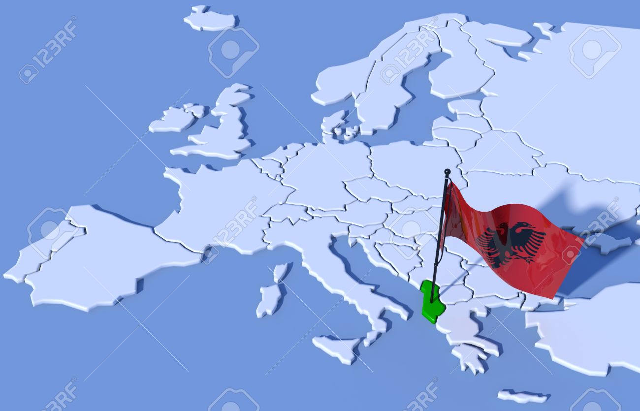Donde está albania mapa