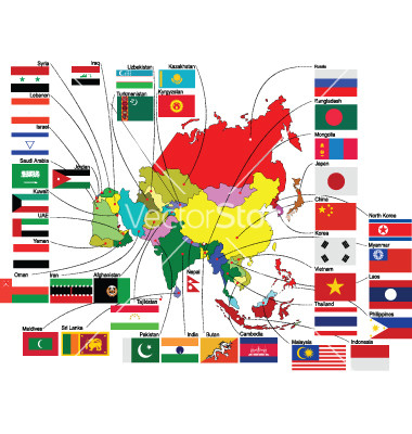 map-of-asia-with-flags-vector-38408