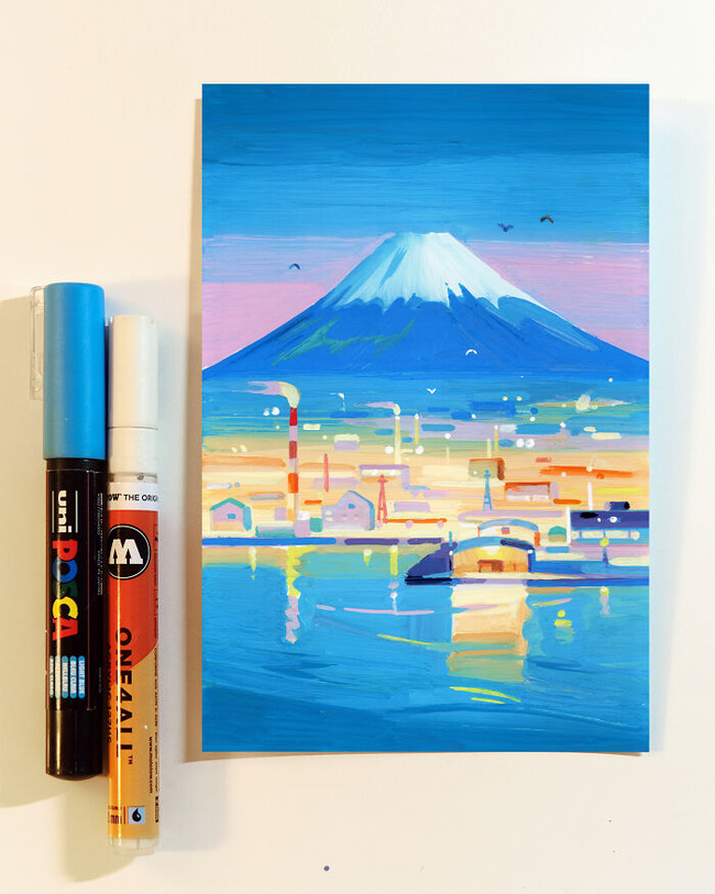Capturing-the-Beauty-of-Japan-with-Acrylic-Markers