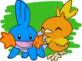 mudkip_and_torchic_by_i_am_timlord-d7u15k3