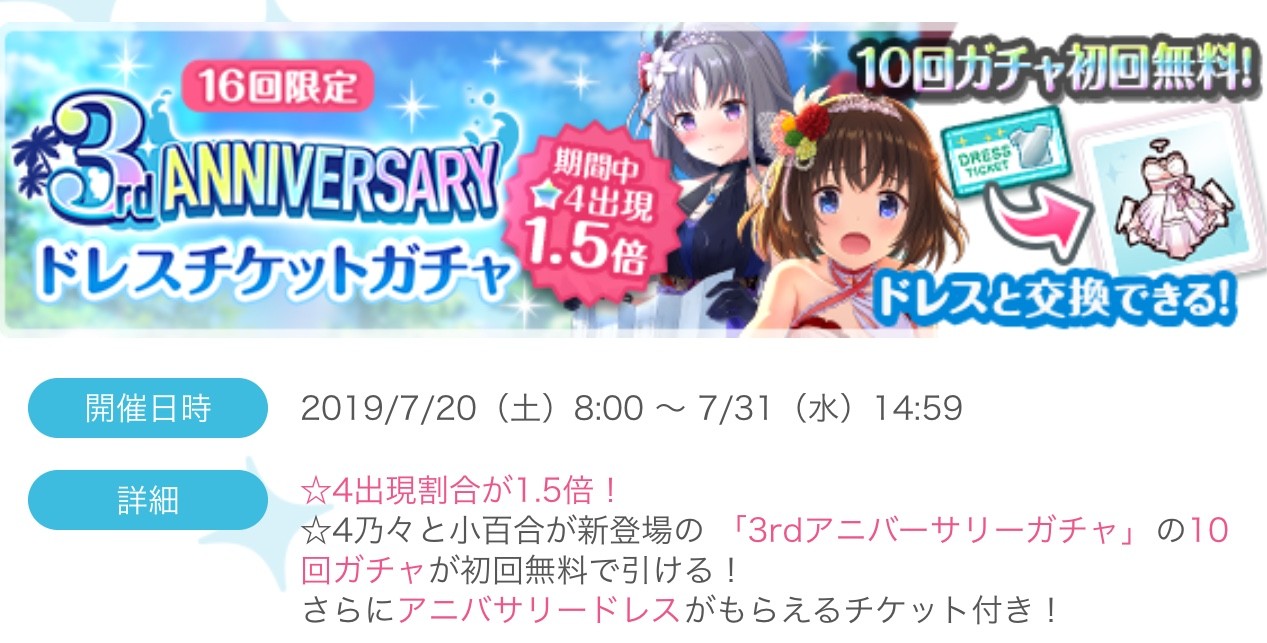 オルガル3rdアニバーサリーキャンペーン お知らせっぽい オルガル攻略日記っぽい