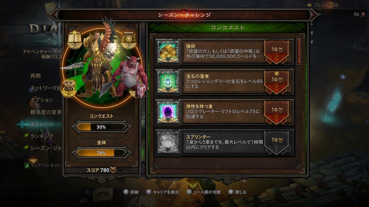 シーズン19 シーズンジャーニー守護者クリア ディアブロ3コミュ Cs版