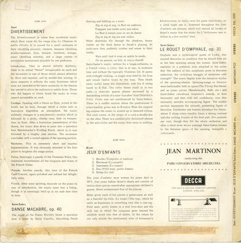 GB DECCA SXL2252 マルティノン フランス管弦楽曲集
