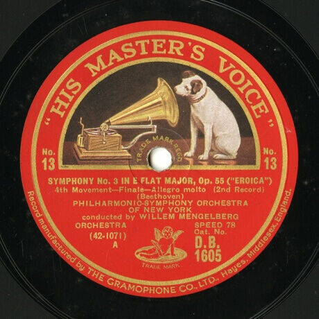 【SP盤】GB HMV D.B.1605 WILLEM MENGELBERG PHILHARMONIC-SYMPHONY ORCHESTRA OF NEW YORK Beethoven SYMPHONY No.3 IN E FLAT MAJOR, Op.55 (