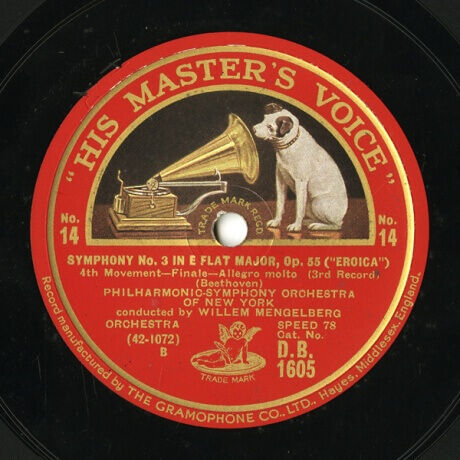 【SP盤】GB HMV D.B.1605 WILLEM MENGELBERG PHILHARMONIC-SYMPHONY ORCHESTRA OF NEW YORK Beethoven SYMPHONY No.3 IN E FLAT MAJOR, Op.55 (