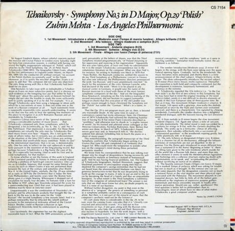 GB  LON CS7154 ズービン・メータ チャイコフスキー・交…