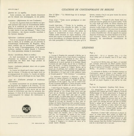 FR RCA SOR630.550-1 ミュンシュ ベルリオーズ・レ…