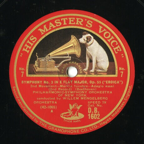【SP盤】GB HMV D.B.1602 WILLEM MENGELBERG PHILHARMONIC-SYMPHONY ORCHESTRA OF NEW YORK Beethoven SYMPHONY No.3 IN E FLAT MAJOR, Op.55 (