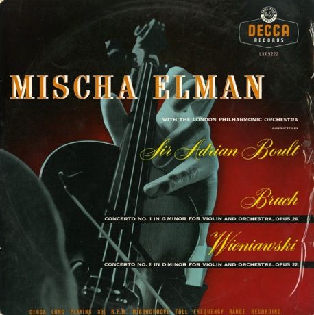 GB DECCA LXT5222 エルマン&ボールト ブルッフ・ヴァイオリン協奏曲1番/ヴィエニャフスキ・ヴァイオリン協奏曲2番