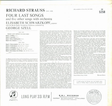 DE EMI 065 1006081 シュヴァルツコップ R.シュト…