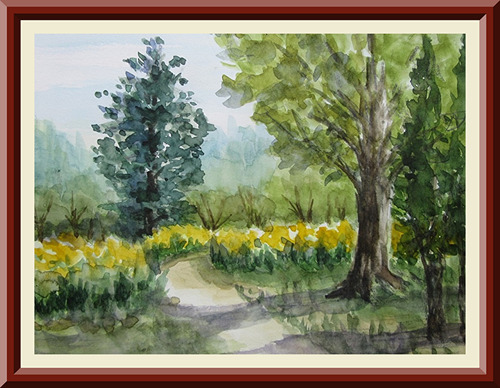 油絵「桐の花咲く妙義」B 絵画 F8