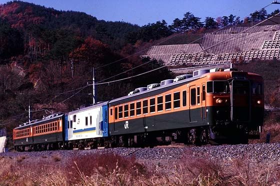 JR東日本169系三鷹電車区@クハ169-5＋（マヤ34-2002）＋モハ168