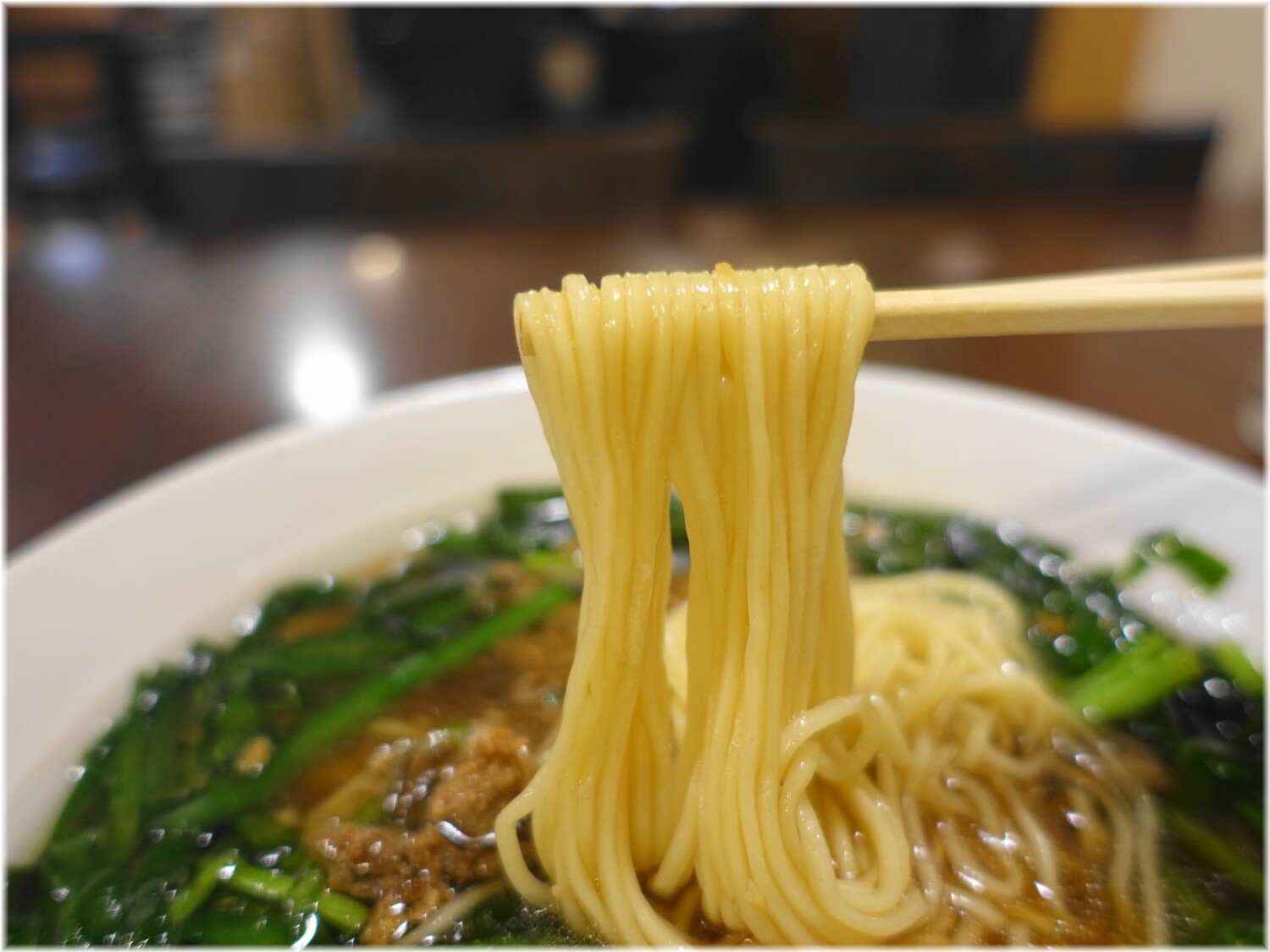 麺屋空海川崎ダイス店 ニラ麺の麺