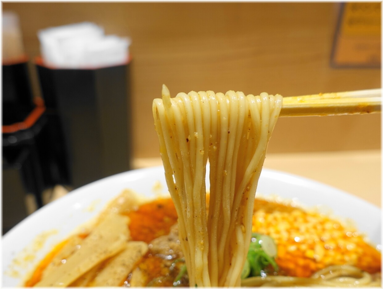 京紫灯花繚乱 京山椒薫る濃厚担々麺(特製スペシャル)の麺
