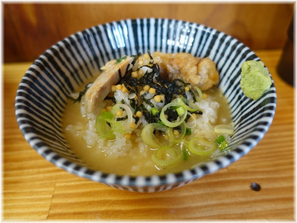 中華そばよしかわ4 鮟鱇らーめん専用茶漬け用ご飯にスープ