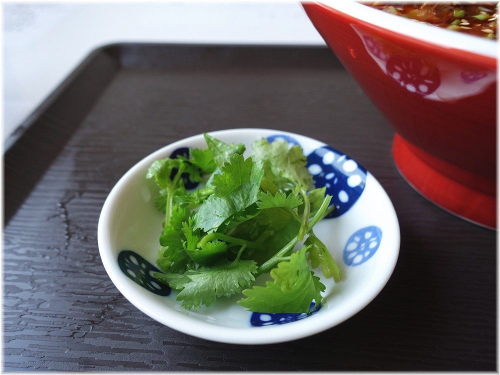 無雙ラーメン 別皿パクチー