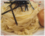 のりや 味玉つけそばの平打麺