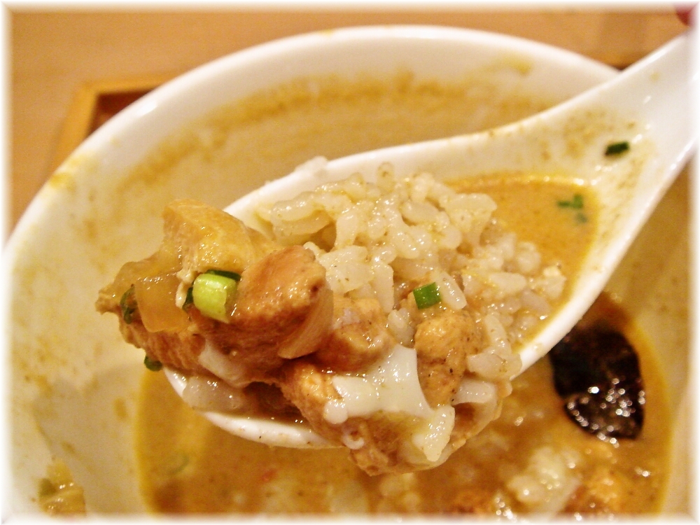 ラーメン仮面55 つけ汁にライス