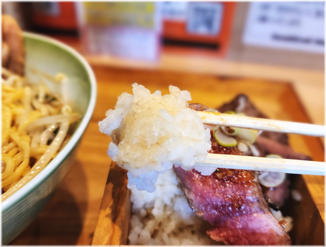 食堂ミサ八潮店 ステーキ丼のご飯