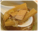 麺屋武蔵 武骨外伝 温玉肉餡かけつけそばのつけ汁の具