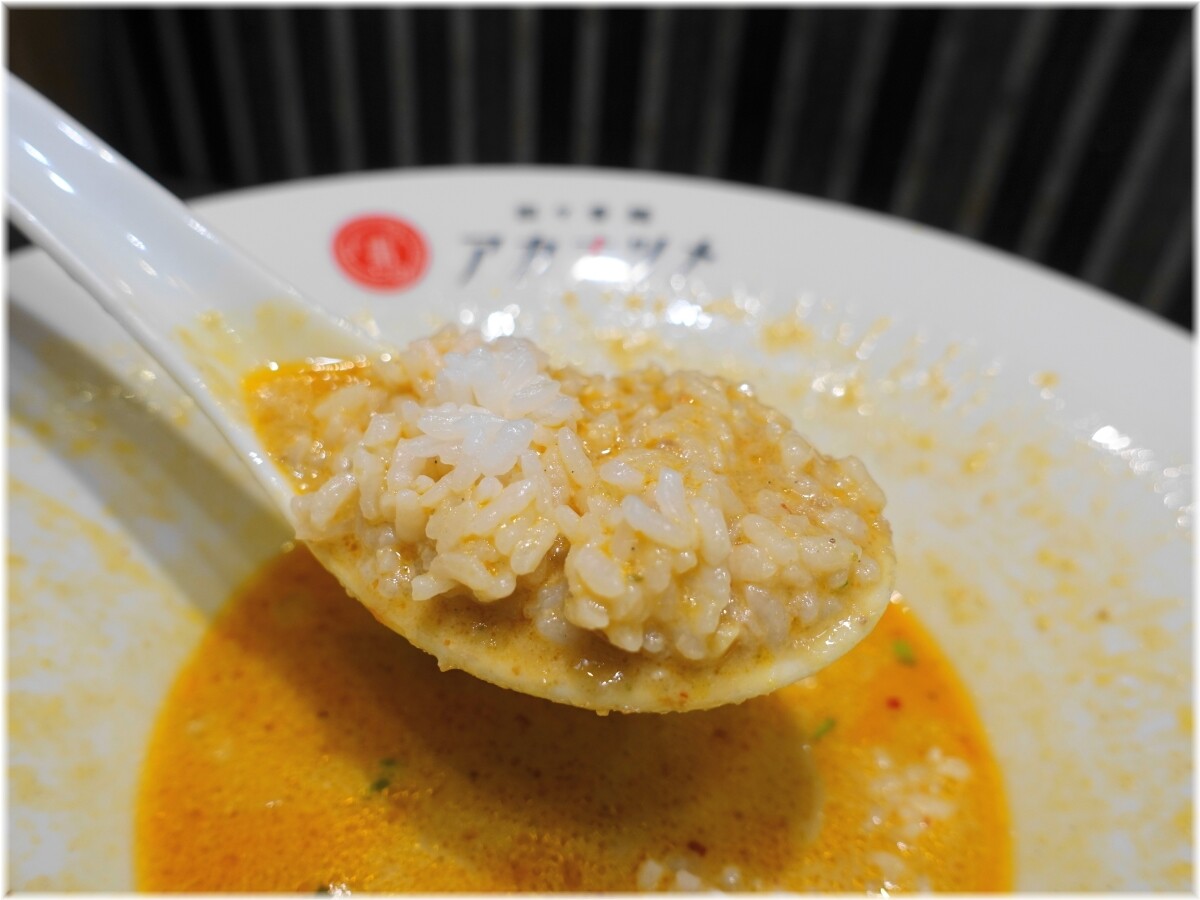 アカナツメ大手町店 担々香麺にライス